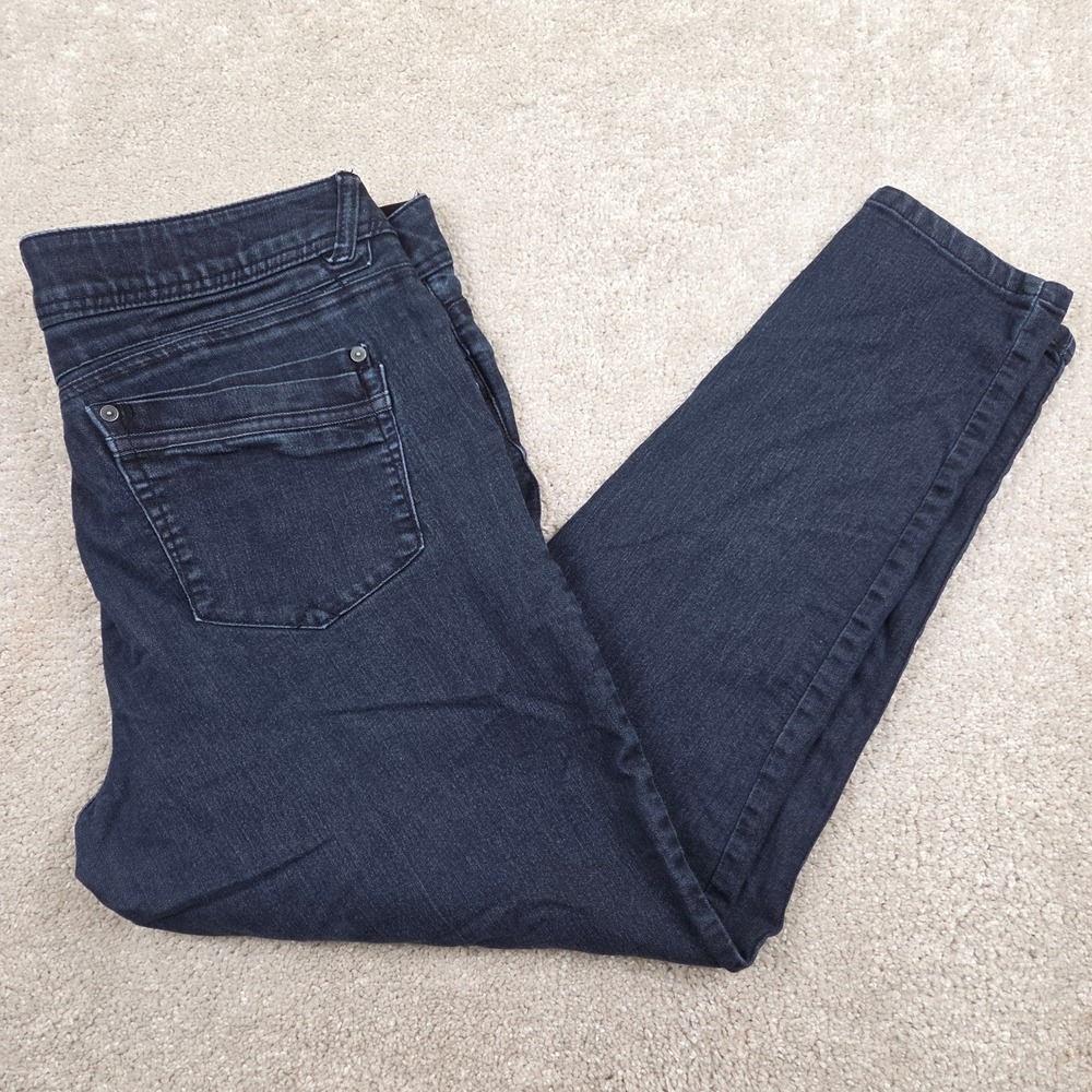 Democracy Skinny Jeans Dark Indigo Ab Technology Elastic Waist Womens 14